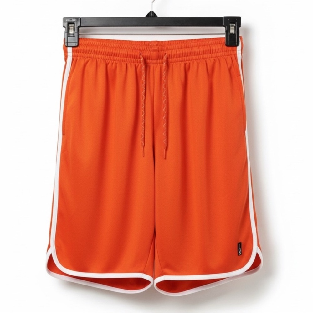 CHALLENGER TEAMWEAR Orange Basketball Workout Shorts Men Small 9” Athletic
